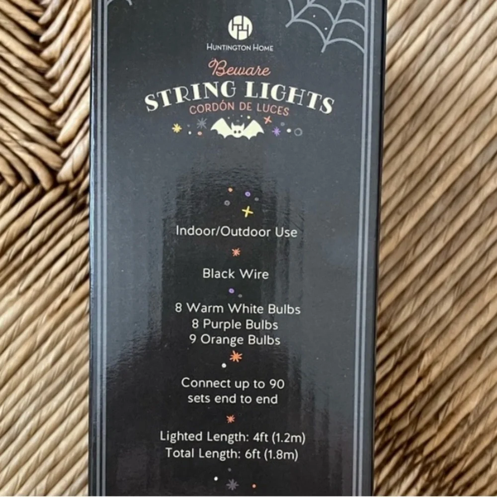 Huntington Home “Beware” Halloween String Lights – Ghost & Letter Garland (EUC)